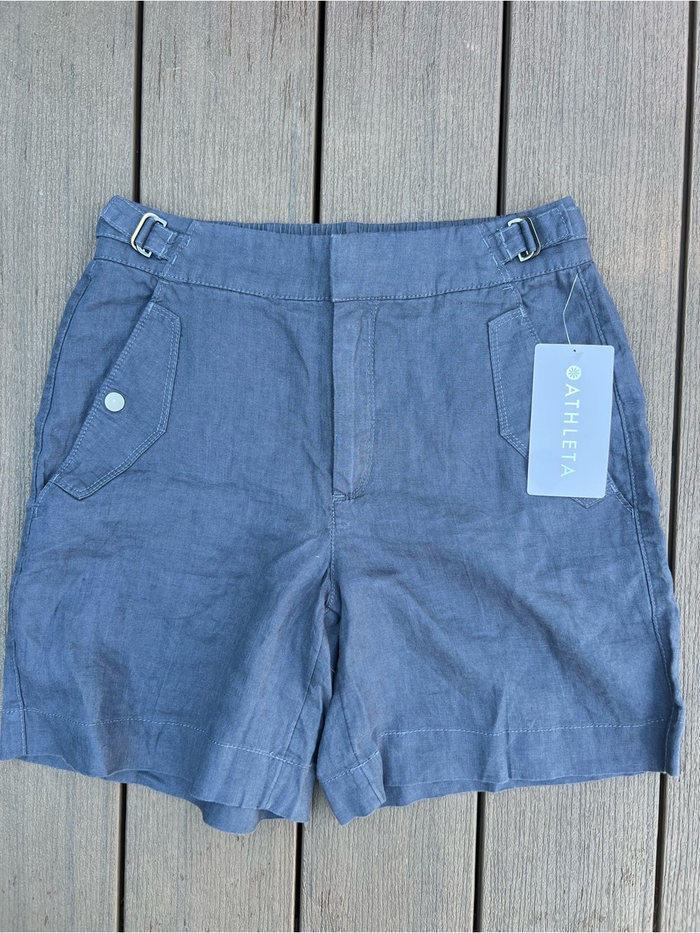 Athleta Slate Blue Women's Athletic Linen Shorts